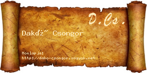 Dakó Csongor névjegykártya